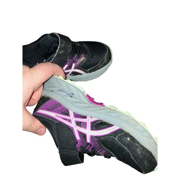Asics black and purple little girl toddler size 10 - Picture 4 of 10